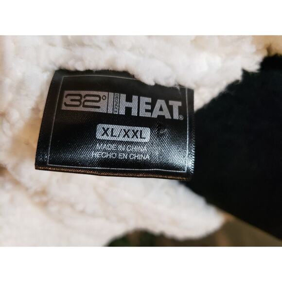 32 Degrees Heat Sherpa Jacket White Fuzzy Button Front XL/XXL Cozy Winter Warm - Picture 10 of 13